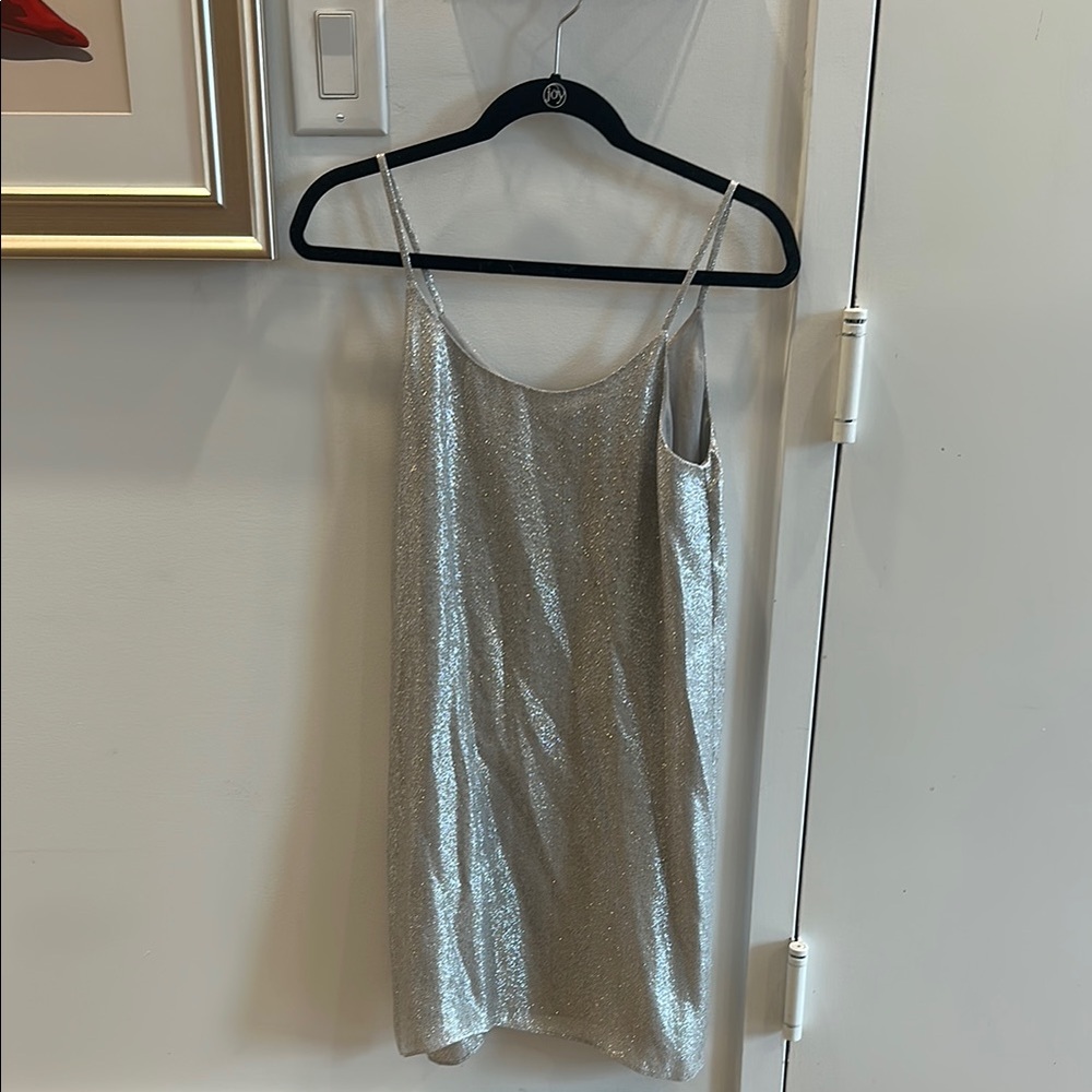 Marie France Van Damme mini metallic dress